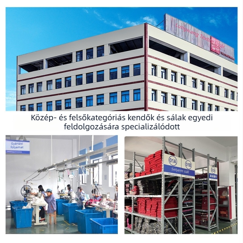 Longxiang Textile Selyemsál — 100% selyem, Koreai stílus, 2025 őszi-téli kollekció, Testreszabható
