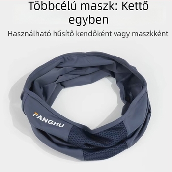 Férfi napsugárvédelmi arcmaszk nyári kerékpározáshoz – légáteresztő, UV-védelem, szélálló, rovarriasztó, Ice Silk poliészter sál