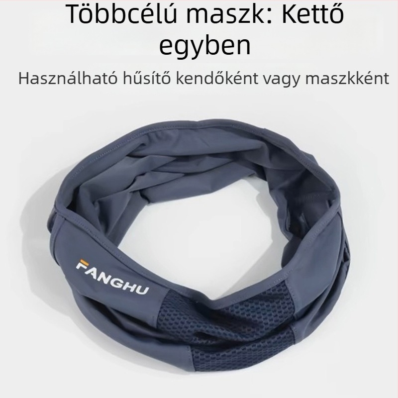 Férfi napsugárvédelmi arcmaszk nyári kerékpározáshoz – légáteresztő, UV-védelem, szélálló, rovarriasztó, Ice Silk poliészter sál