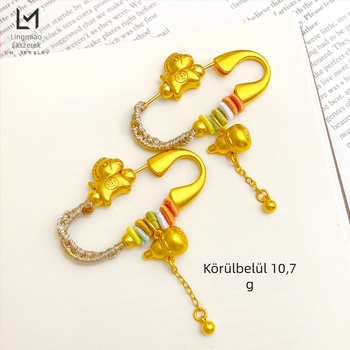 Kitűző: kézzel készített, fonott bojt motívummal és tök alakú motívummal, kettős használatú, friss és édes stílusú kiegészítő