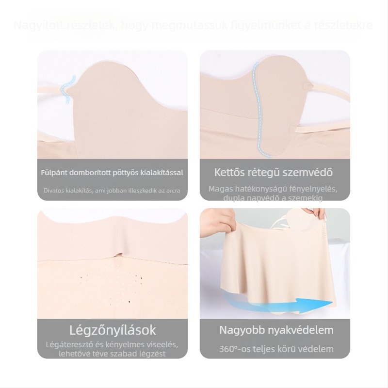 Nylon kapucnis arcvédő maszk – UV védelem, napvédő, légáteresztő