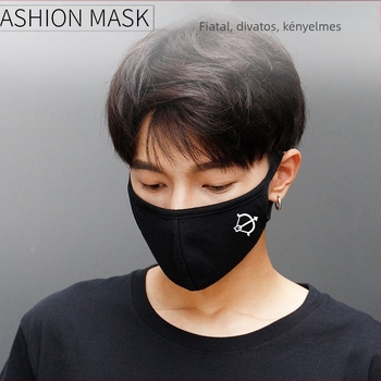 Pamut arcmaszk, porvédelem, lélegző, UV védelem, fülhurok kialakítás