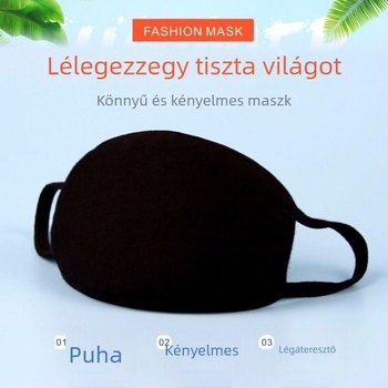 Pamut arcmaszk, porvédelem, lélegző, UV védelem, fülhurok kialakítás
