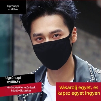 Pamut arcmaszk, porvédelem, lélegző, UV védelem, fülhurok kialakítás