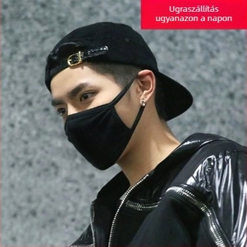 Pamut arcmaszk, porvédelem, lélegző, UV védelem, fülhurok kialakítás