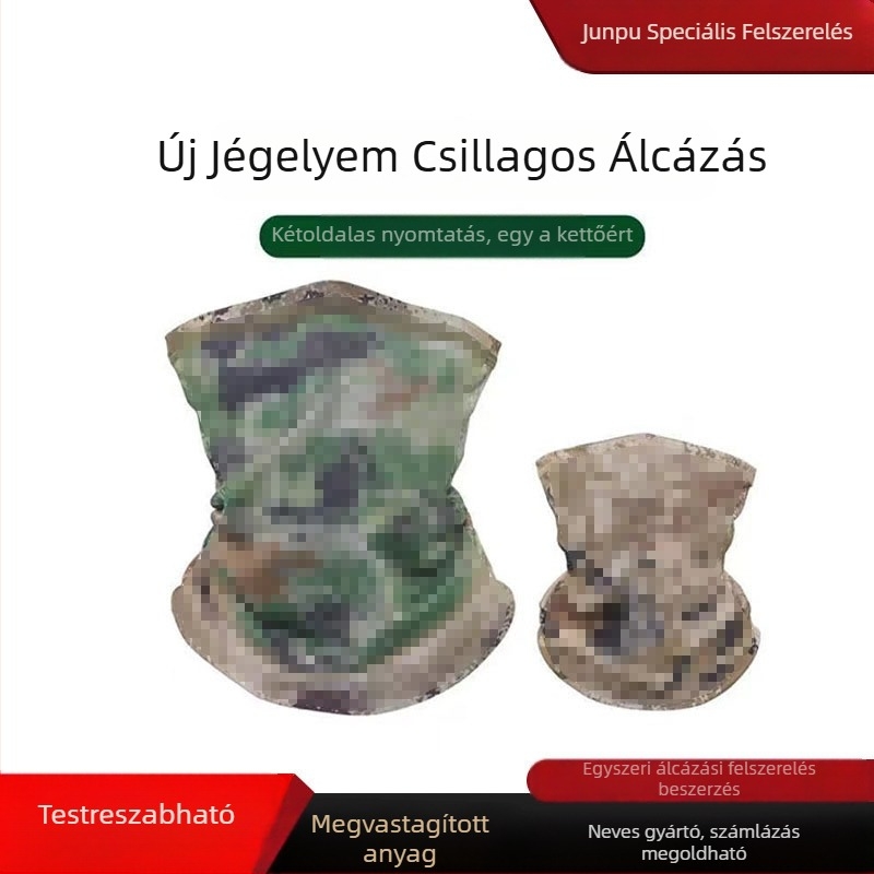 Kamuflázható jég-selyem ujjmassz és nyakgátló készlet, fejkendő és fejvédő, napsugár elleni UV védelem kerékpározáshoz