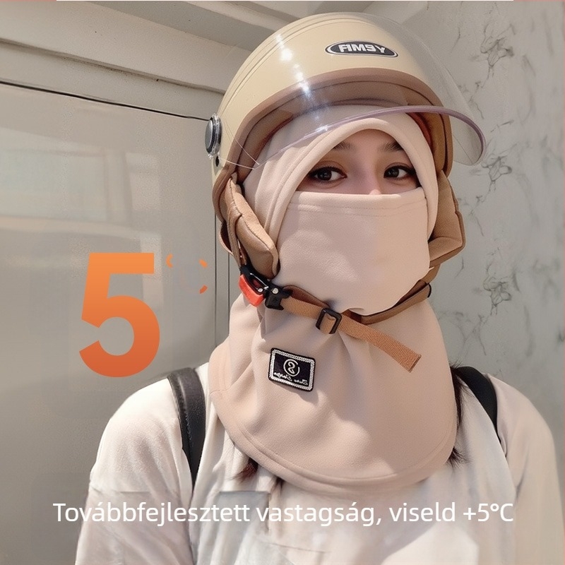 Téli meleg balaclava sisakkal bélelt, szélvédett kerékpározáshoz és síeléshez, polár fleece, uniszex