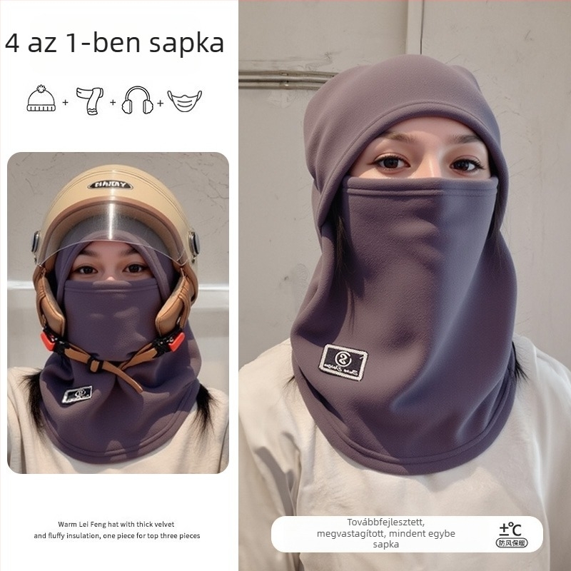 Téli meleg balaclava sisakkal bélelt, szélvédett kerékpározáshoz és síeléshez, polár fleece, uniszex