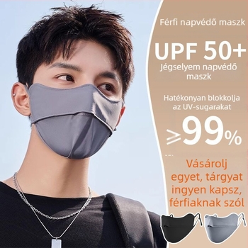 Szilikonból készült teljes arcmaszk UV-védővel és szemvédővel, vékony kialakítású, felnőtteknek