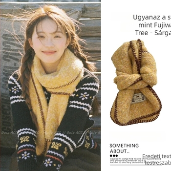 Pamut sál, warp-knit szövés, melegen tart, téli szezon, ins-stílusú sál