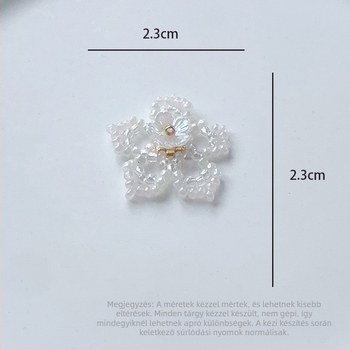 Virágos bross-klipsz üveggyöngyökből, hópehely mintával, kézzel kötött, testreszabható, egyedi csomagolás