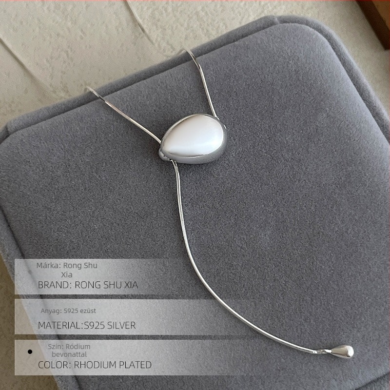 Y-alakú hosszú nyaklánc, INS stílus, ezüst anyag, elektroplating bevonat, 2024 ősz