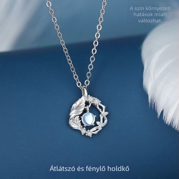 925 ezüst medál nyaklánc, Fairy Wind design, kör alakú