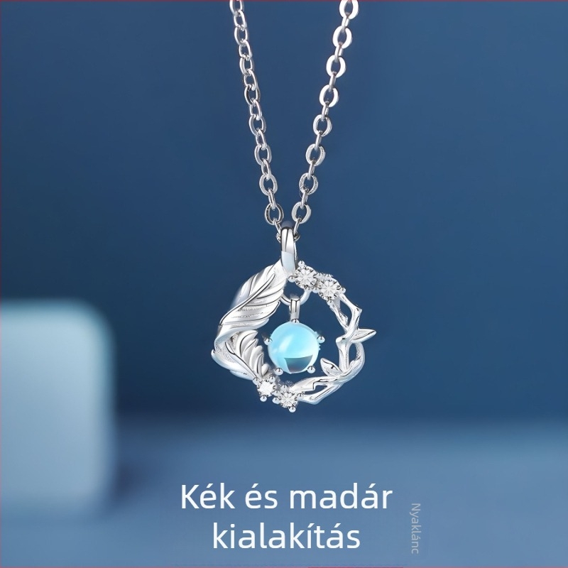 925 ezüst medál nyaklánc, Fairy Wind design, kör alakú