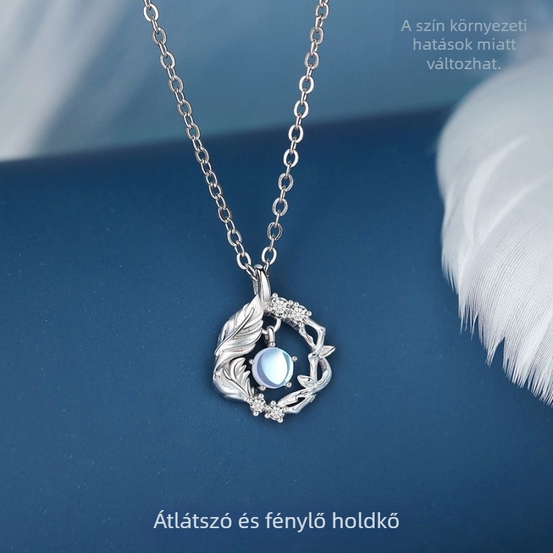 925 ezüst medál nyaklánc, Fairy Wind design, kör alakú
