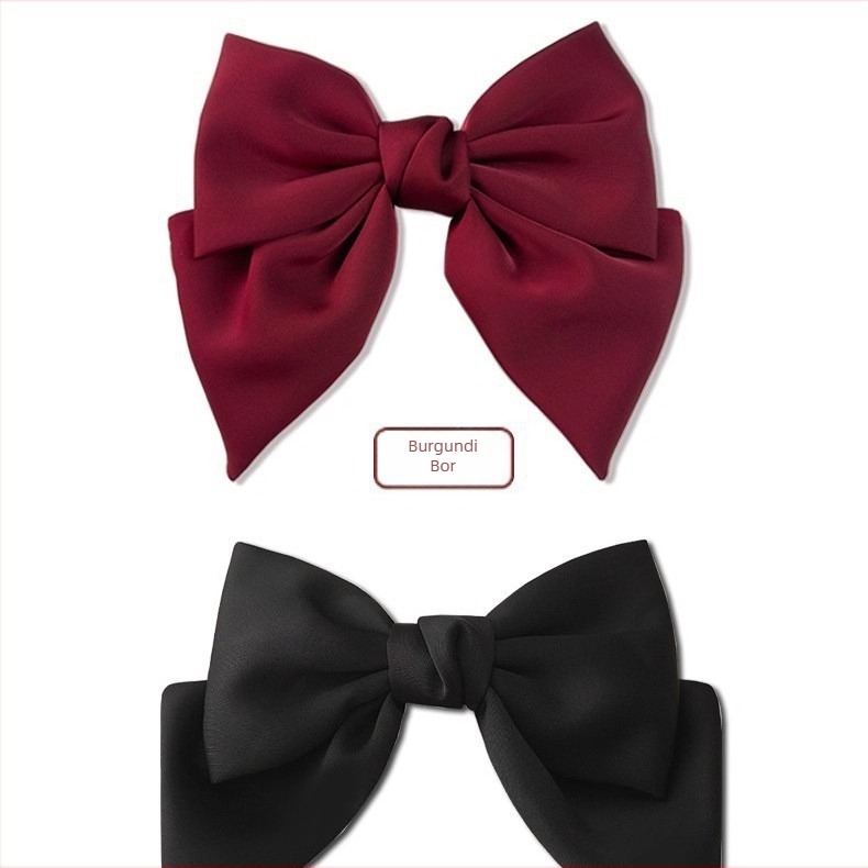 Kézzel készített szatén masnis hajcsat gyerekeknek duckbill klip