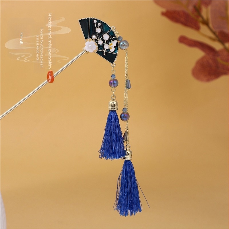 Hajtű – geometriai alakú tassel, Hanfu kiegészítő, nemzeti stílus, ötvözet, olajcseppes felületkezelés
