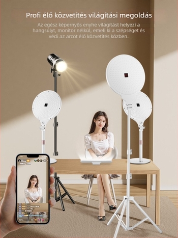 LED töltőfény élő közvetítéshez, asztali szépségvilágítás három színhőmérséklettel, 28W