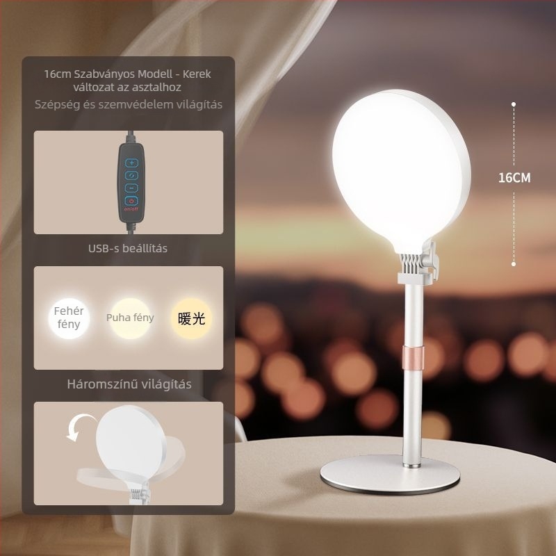 LED töltőfény élő közvetítéshez, asztali szépségvilágítás három színhőmérséklettel, 28W