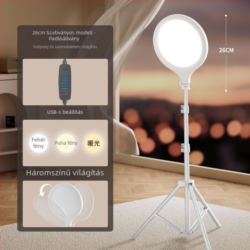 LED töltőfény élő közvetítéshez, asztali szépségvilágítás három színhőmérséklettel, 28W
