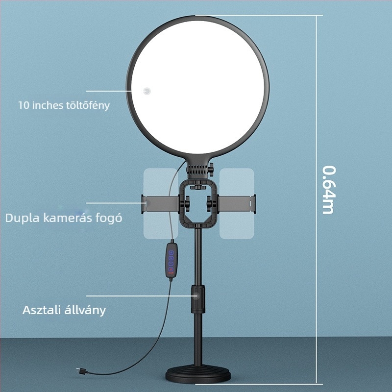 BOOYIIN XJ42P élő közvetítésre szánt LED töltőfény, 10W, 5V/2A