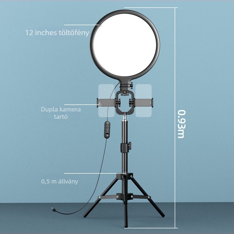 BOOYIIN XJ42P élő közvetítésre szánt LED töltőfény, 10W, 5V/2A