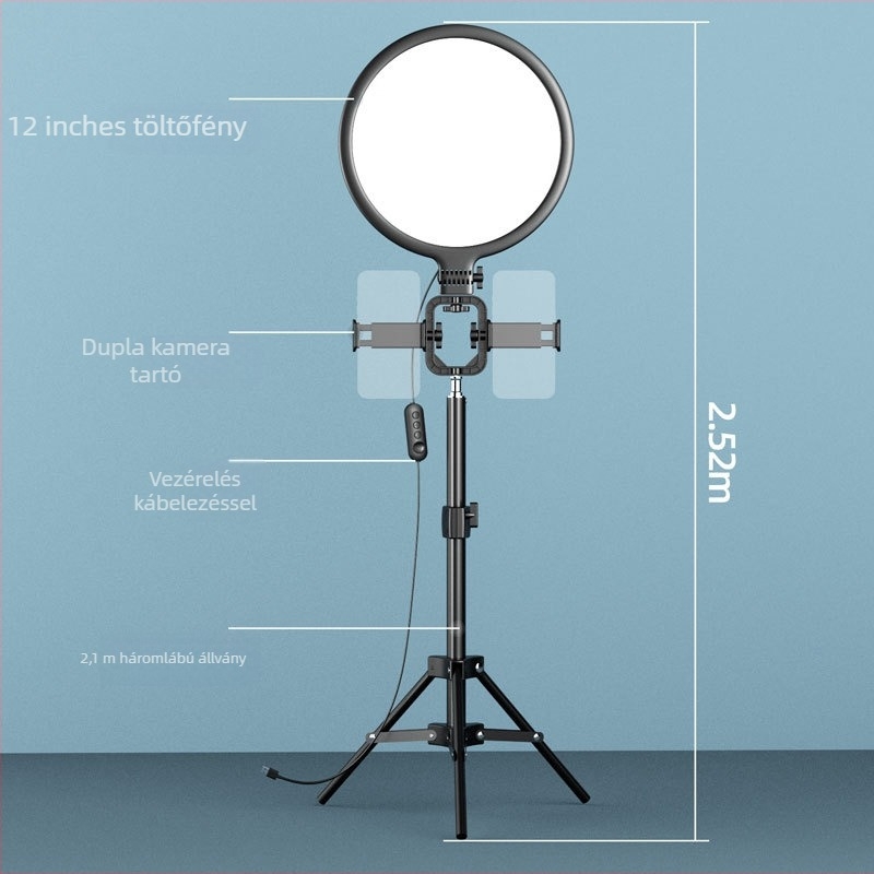 BOOYIIN XJ42P élő közvetítésre szánt LED töltőfény, 10W, 5V/2A