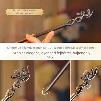 Fejbeli kiegészítő: kézzel készült fa hajcsat természetes stílusú virágos díszítéssel – Little Plum
