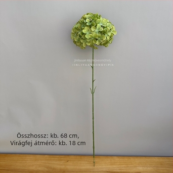 Mesterséges hortenzia, egylábas lollipop-árang, selyemvirágok, reliefes kidolgozás