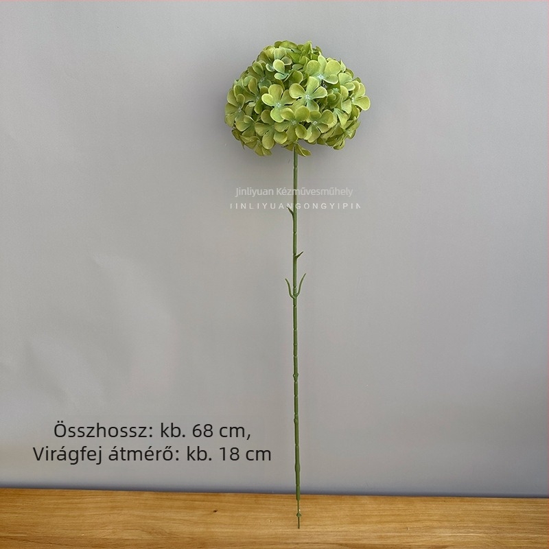 Mesterséges hortenzia, egylábas lollipop-árang, selyemvirágok, reliefes kidolgozás