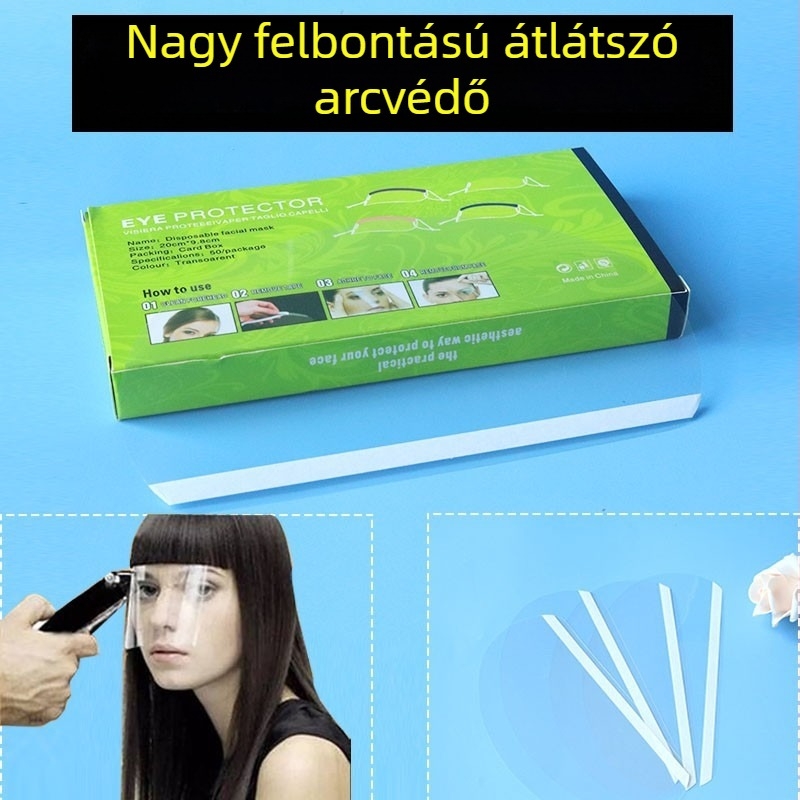 Egyszer használatos átlátszó arcvédő fodrászat számára, szemvédelem, takarás frufni, dauer és festés eszközök, olajkezelés