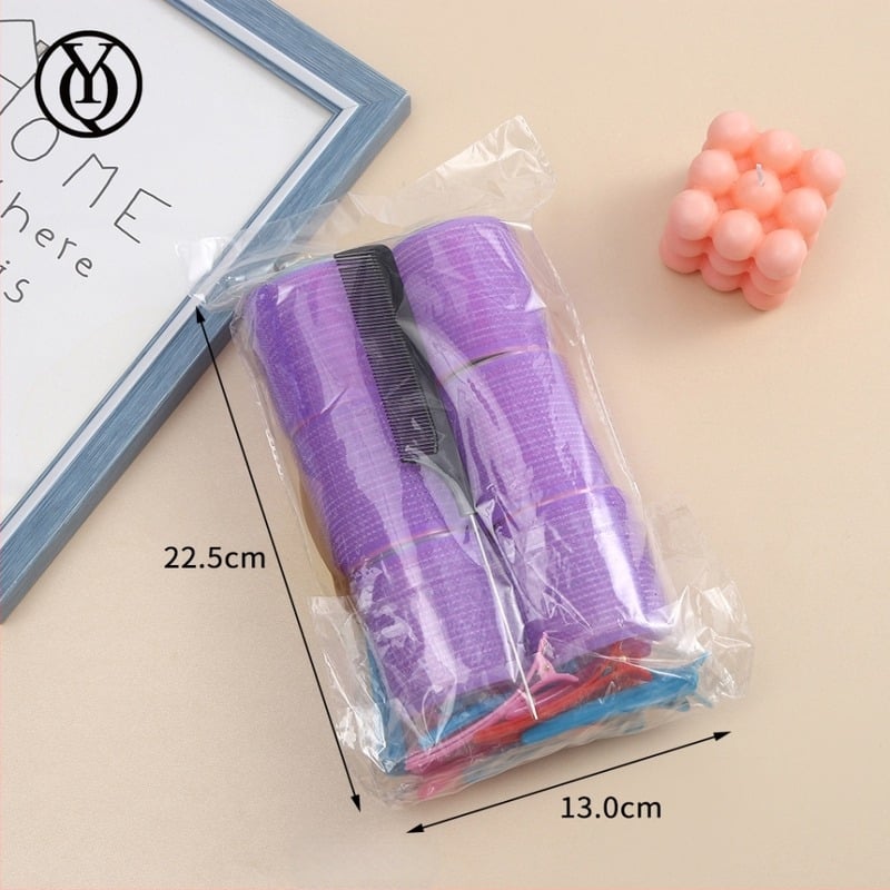 Önadhéziós Velcro hajgöndörítő, nylon anyag, puha, légies frufival, vasalás nélkül, pear flower curl.