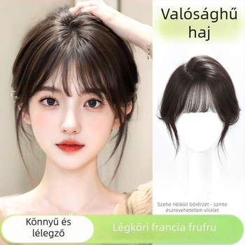 Frufru paróka, természetes, varrat nélküli illeszkedés, volument növelő haj, gépi szövésű, hőálló rostok