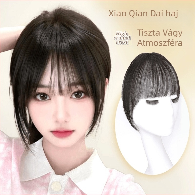Xiaoqian Generation Bangs paróka — egyenes frufru, valódi emberi haj, félig kézzel készített, festhető és permálható