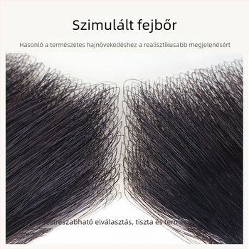 Férfi paróka természetes hajvonal mentén, valódi emberi hajból, teljesen kézzel készített, festhető, egyenes hajdarab