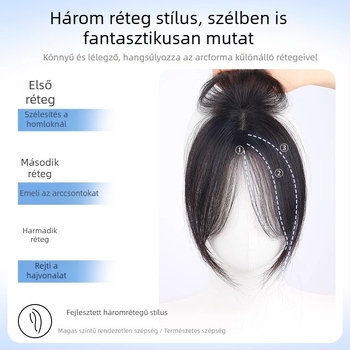 Elülső hajvonalhoz való hajdarab, természetes emberi haj, kézzel szőtt modell 877, festhető és permelhető