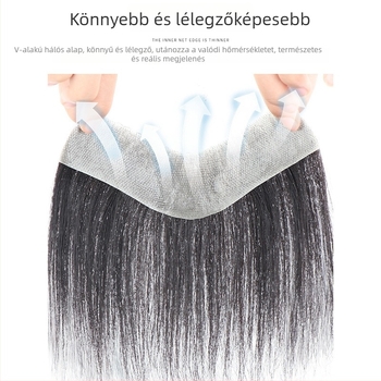 Férfi homlokvonal-paróka – teljesen kézi szövésű, valódi emberi hajból, festhető vagy göndöríthető, minden bőrszínhez illeszkedik.