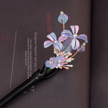 Fából készült virág alakú hajcsat, nemzeti stílusú fejfedő, egyedi csomagolás