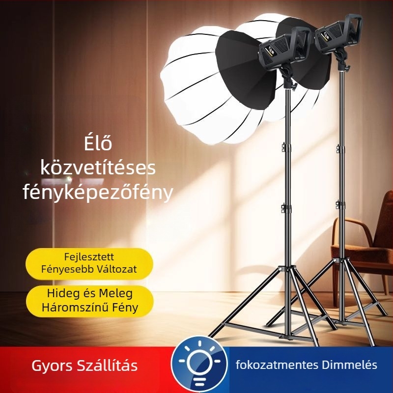 LED töltőfény stúdiófotózáshoz, gömb alakú lágy fény, 100W, színhőmérséklet 5500K±200K / 5600K±200K, három színhőmérséklet