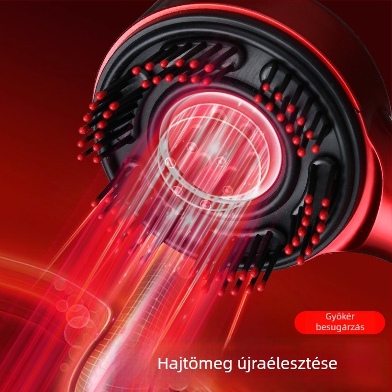 Otthoni elektromos masszázsfésű – fejbőr ápolás, hajhullás elleni, többfunkciós, ABS anyag