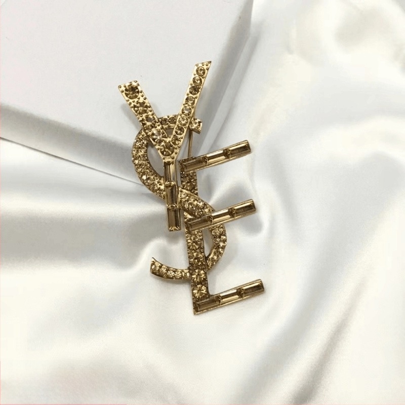 Brooch gyémántbevonattal, Y betűs dizájn, ötvözet anyag, selyemsál csat, női dekoratív ékszer