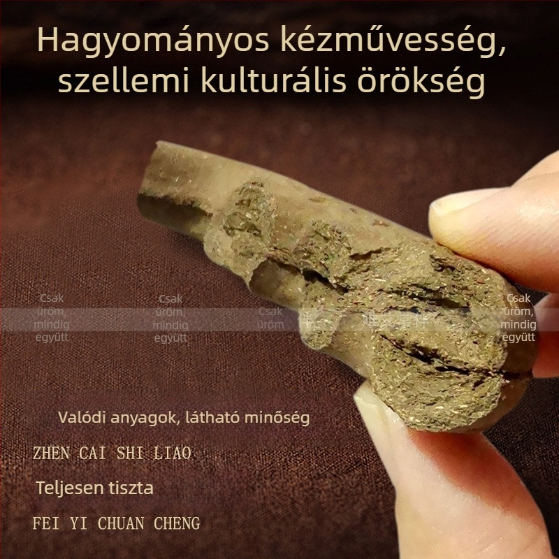 Kézzel készített hajmasszírozó kefe U-formájú, füstölő por kristályokkal, vintage etnikus stílus, uniszex