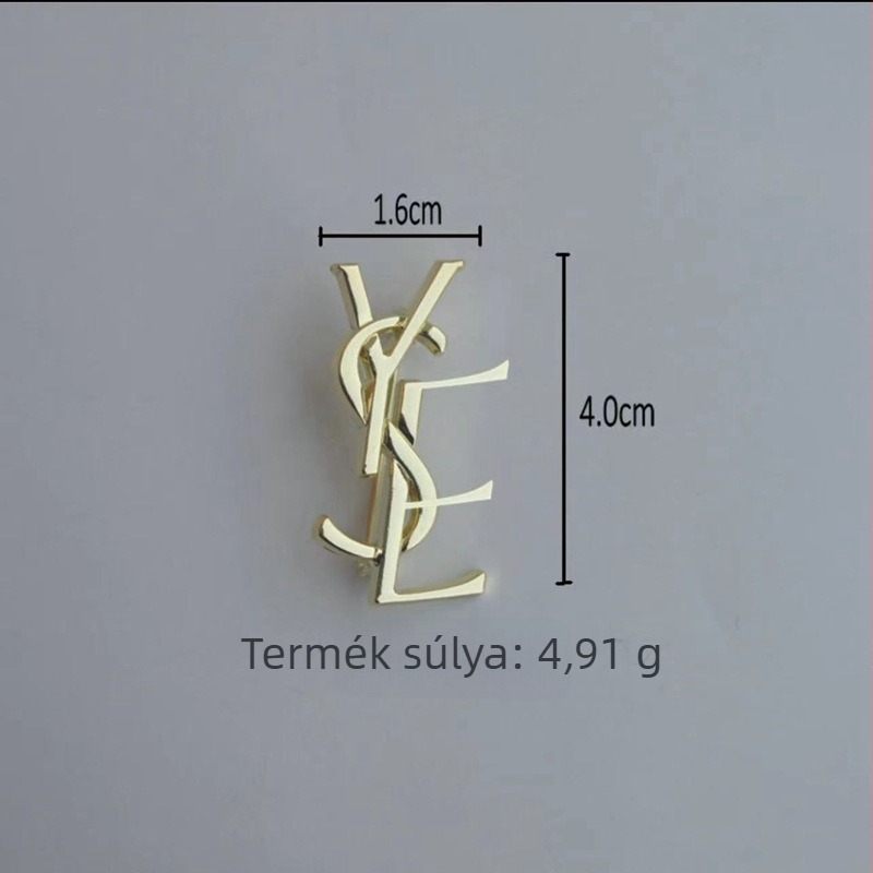 Cinkötvözetből készült betűs broska ruhadíszítésre, uniszex, Net Red Wind stílus (Anyag: Cinkötvözet; Formálás: Betűk; Feldolgozás: Elektropolírozás; Típus: Broska; Funkció: Díszítés)