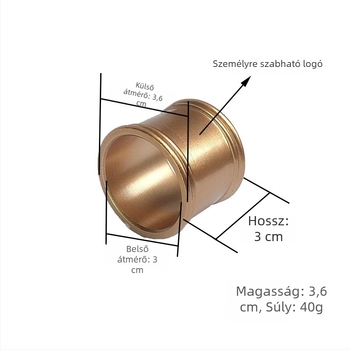 Selyemsál csat, hengeres alakú, cinkötvözet, galvanizált, aranyozott bevonat, egyszerű női stílus