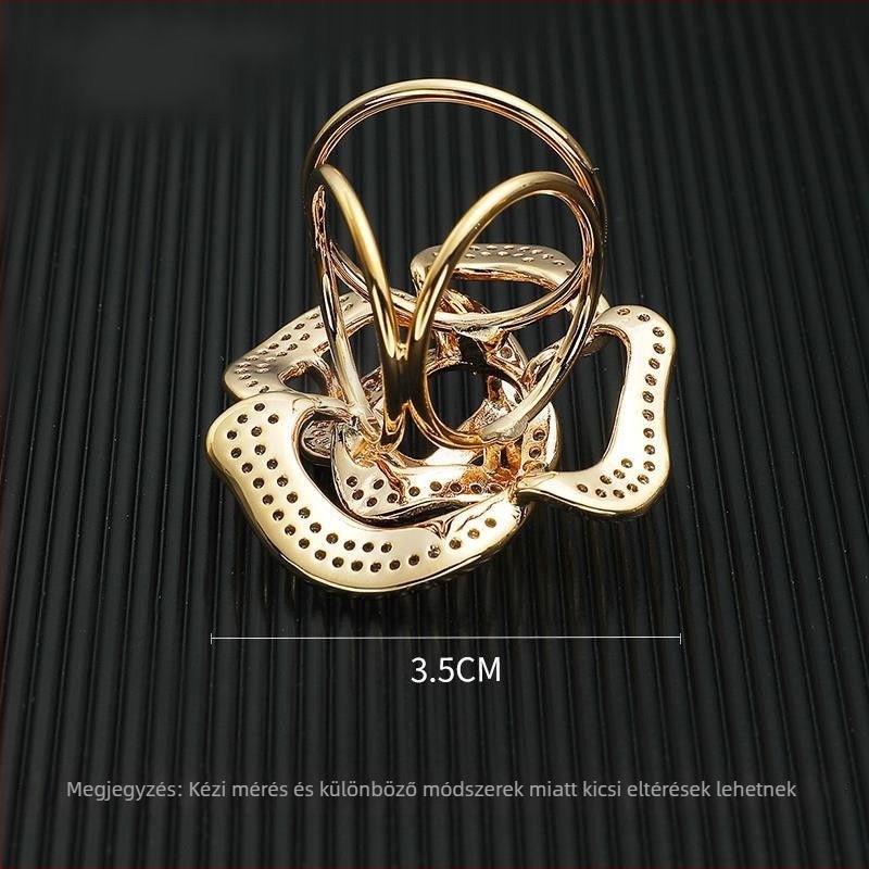 Rhinestone virágos bross sálhoz – vintage stílusú női dekoráció