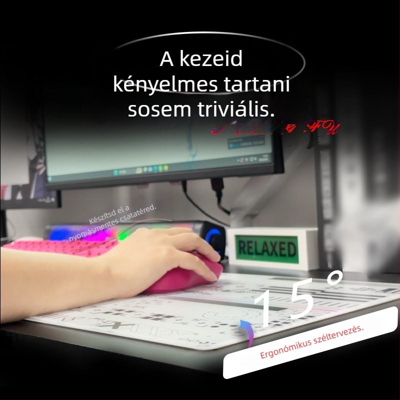 Tempered glass egérpad gaminghez | Egyoldalas, logónyomtatás, egyedi gyártás minta alapján