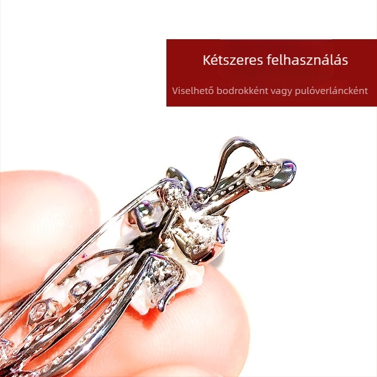 Női virágos brooch, réz alap, aranyozott mesterséges kövek mozaikja, koreai stílusú kiegészítő