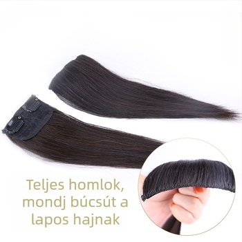 Real Hair Pad – Rejtett koronai volumen növelő hajlappal, egyenes haj, Valódi emberi haj, Modell Real Hair 2-3 Card Pad, festhető, Márka Qiao Xi