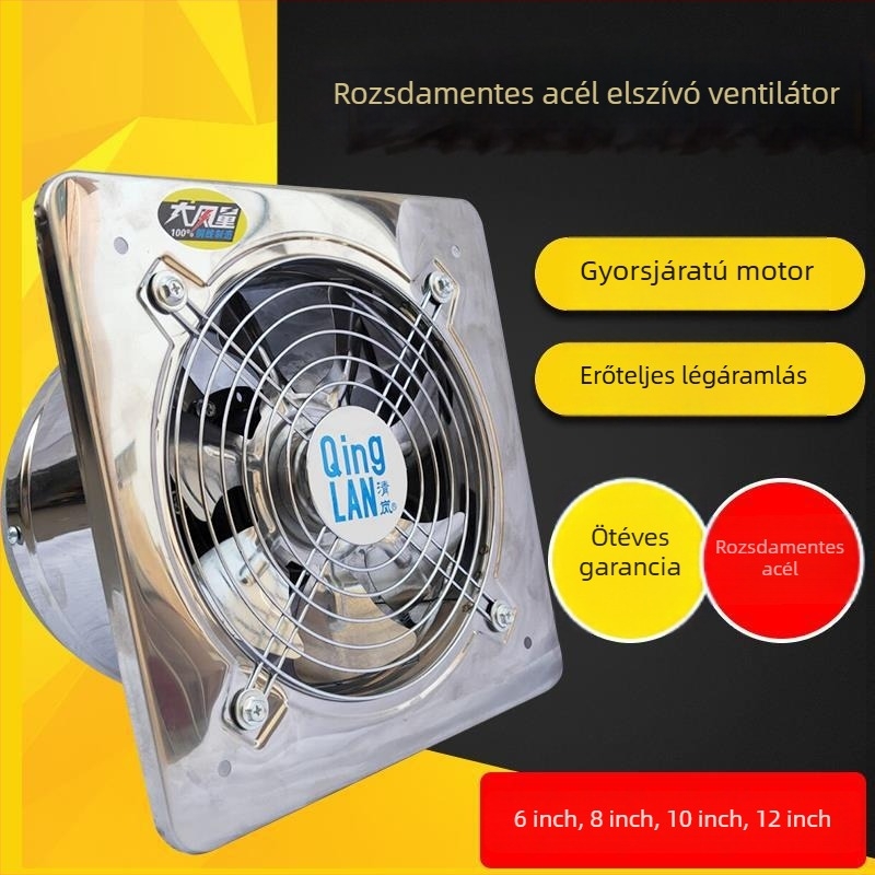 Ablak típusú kivezetőventilátor | Qinglan, Modell 6-12 inch, 220V, 50Hz