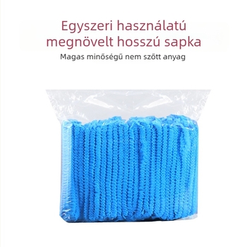 Egyszer használatos sapka nemszőtt anyagból hajhálóval, porvédett, lélegző, gyárak és laboratóriumok számára